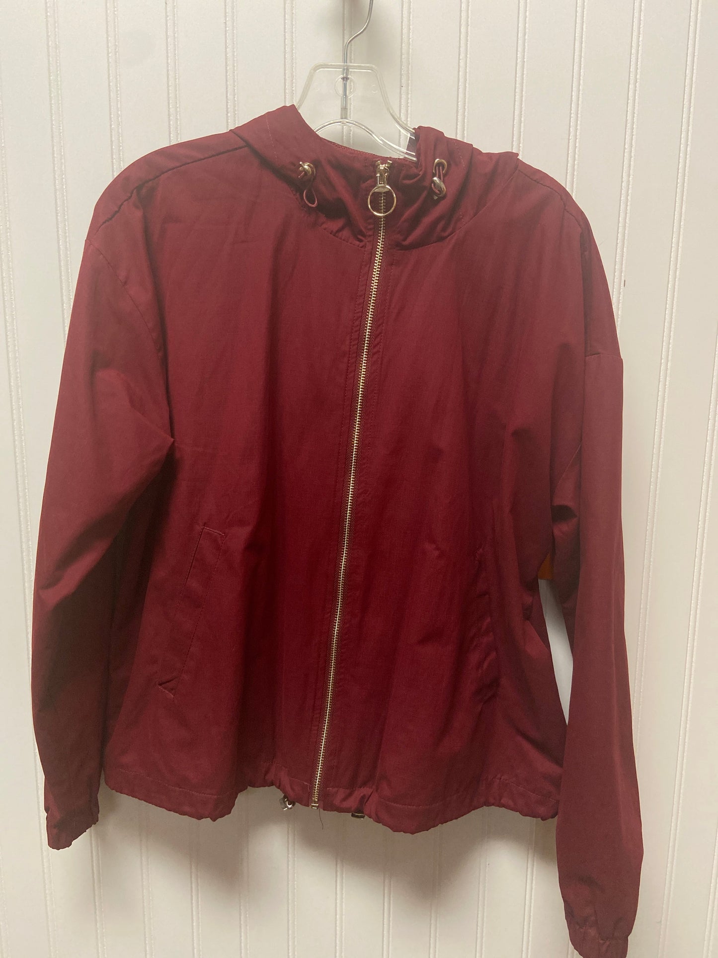 Jacket Moto By Forever 21 In Maroon, Size: M