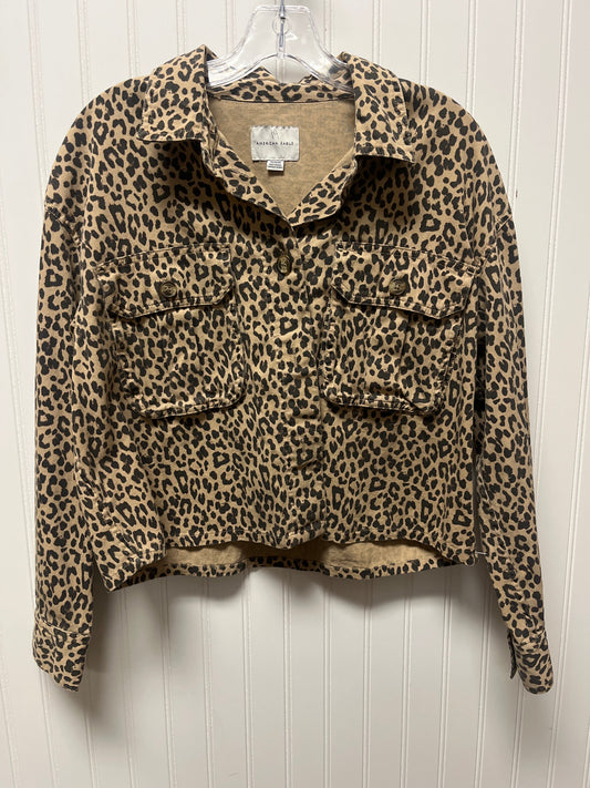 Jacket Moto By American Eagle In Animal Print, Size: M