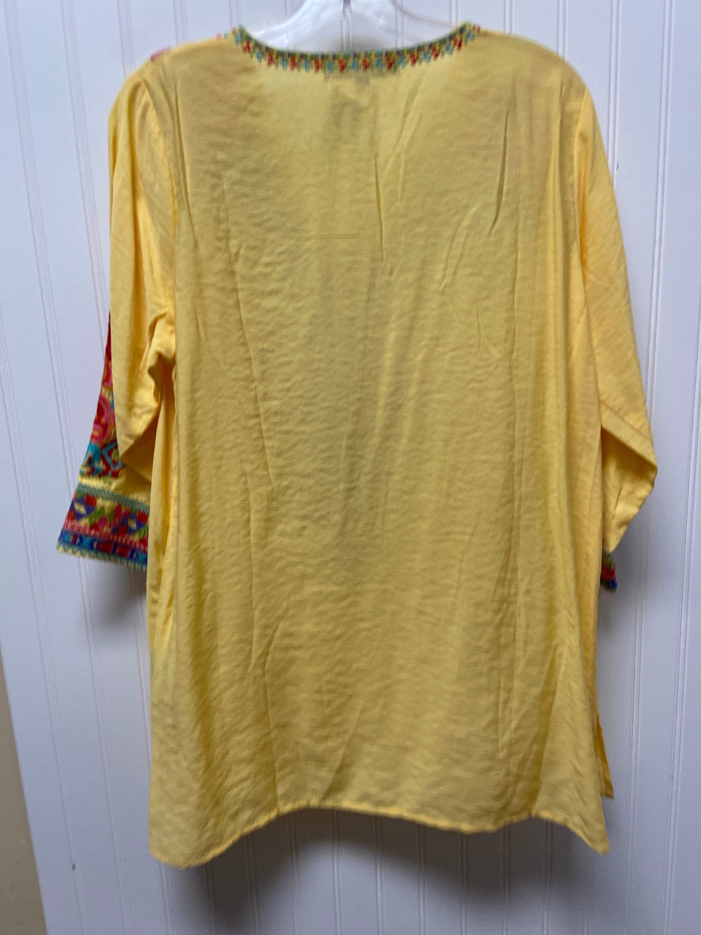 Yellow Tunic 3/4 Sleeve Calessa, Size L