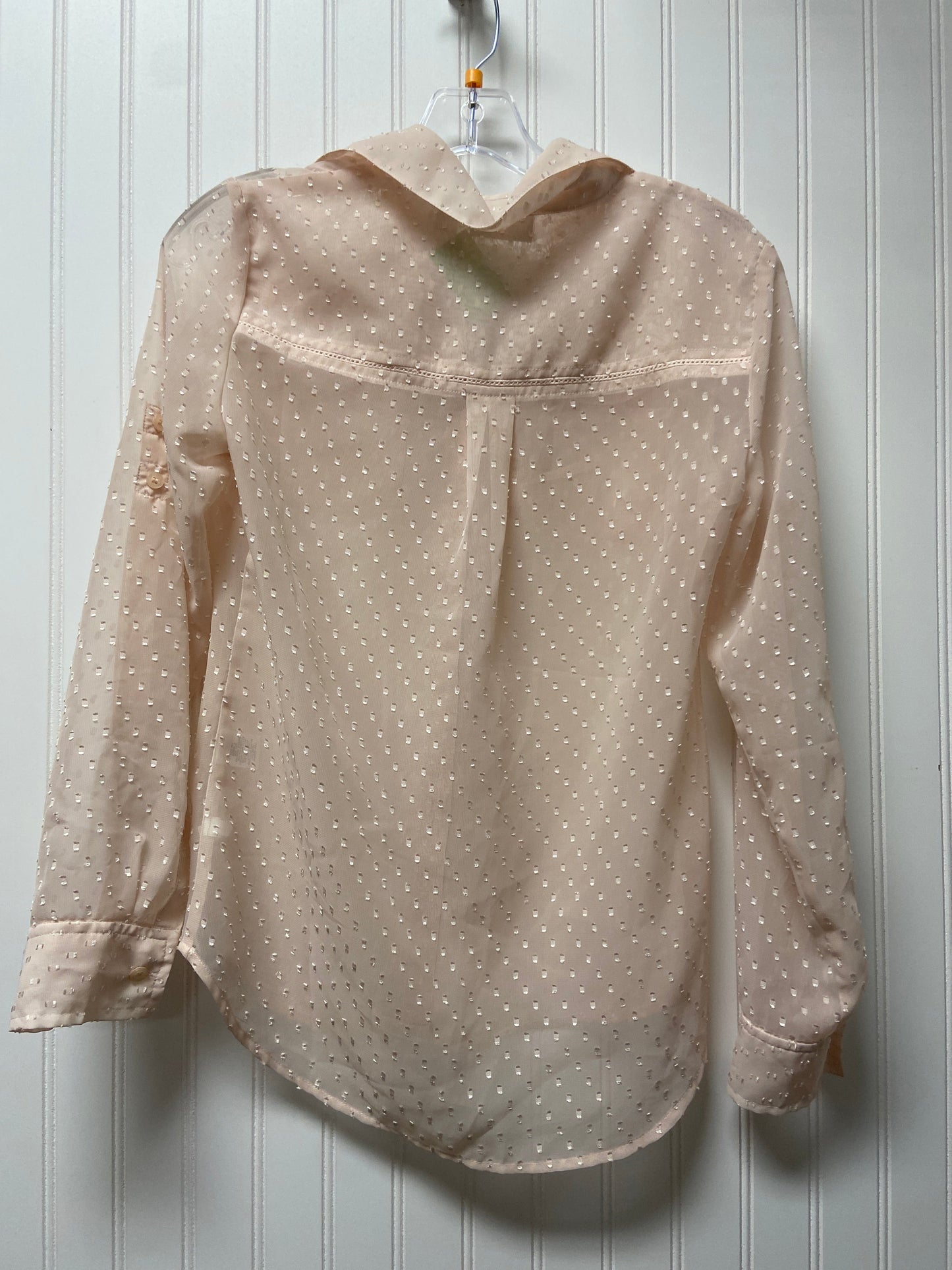 Pink Blouse Long Sleeve New York And Co, Size Xs