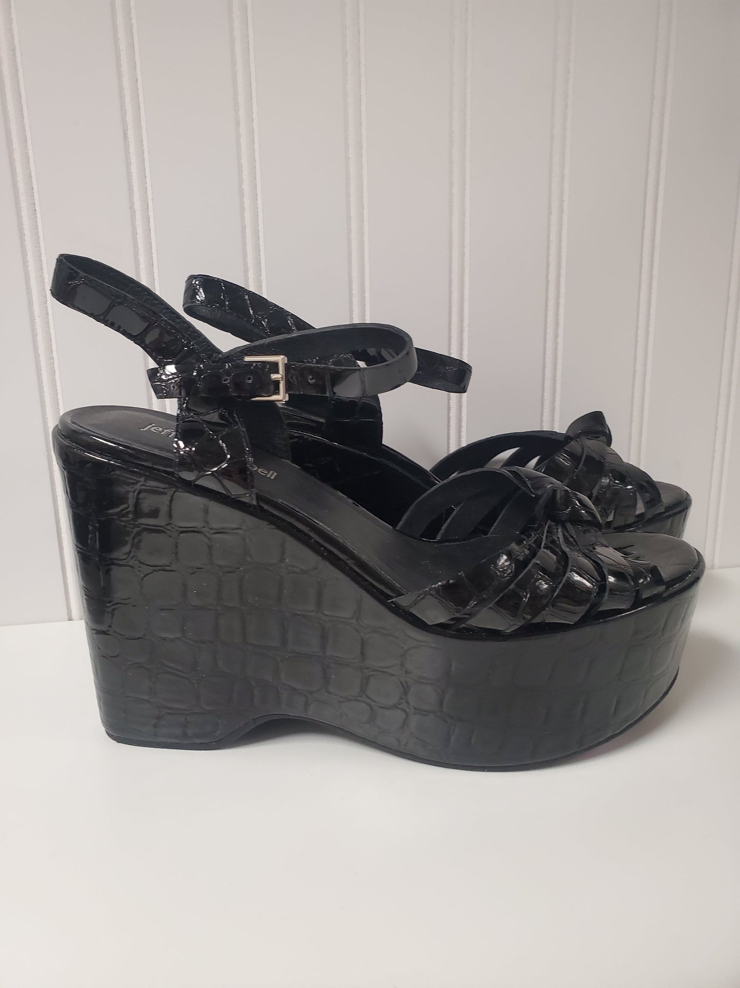 Black Sandals Heels Platform Jeffery Campbell, Size 8