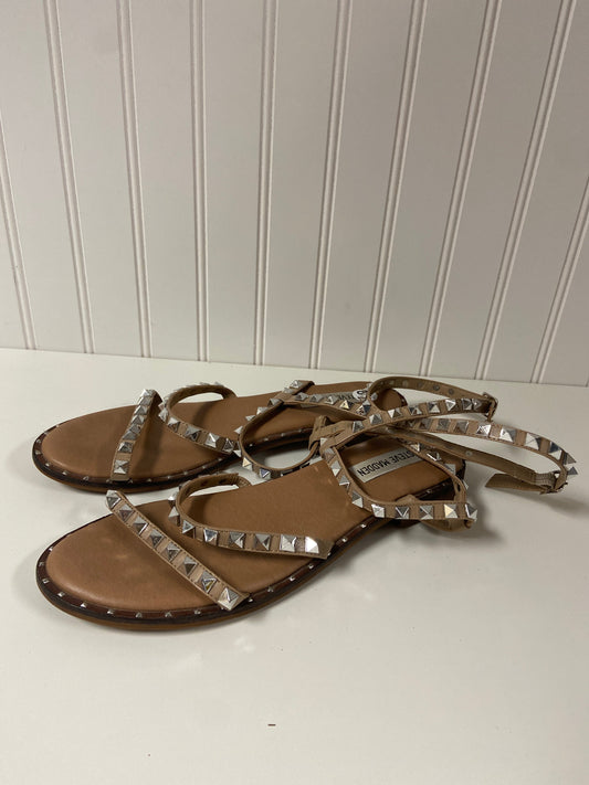 Tan Sandals Flats Steve Madden, Size 8.5