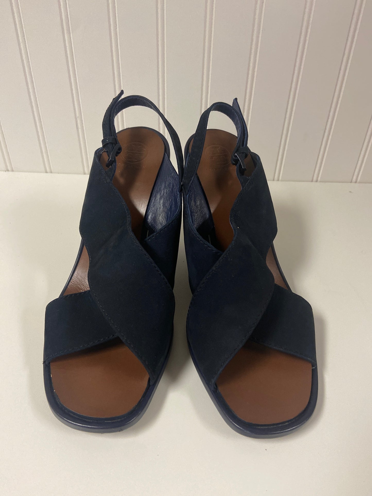 Navy Sandals Designer Tory Burch, Size 8.5