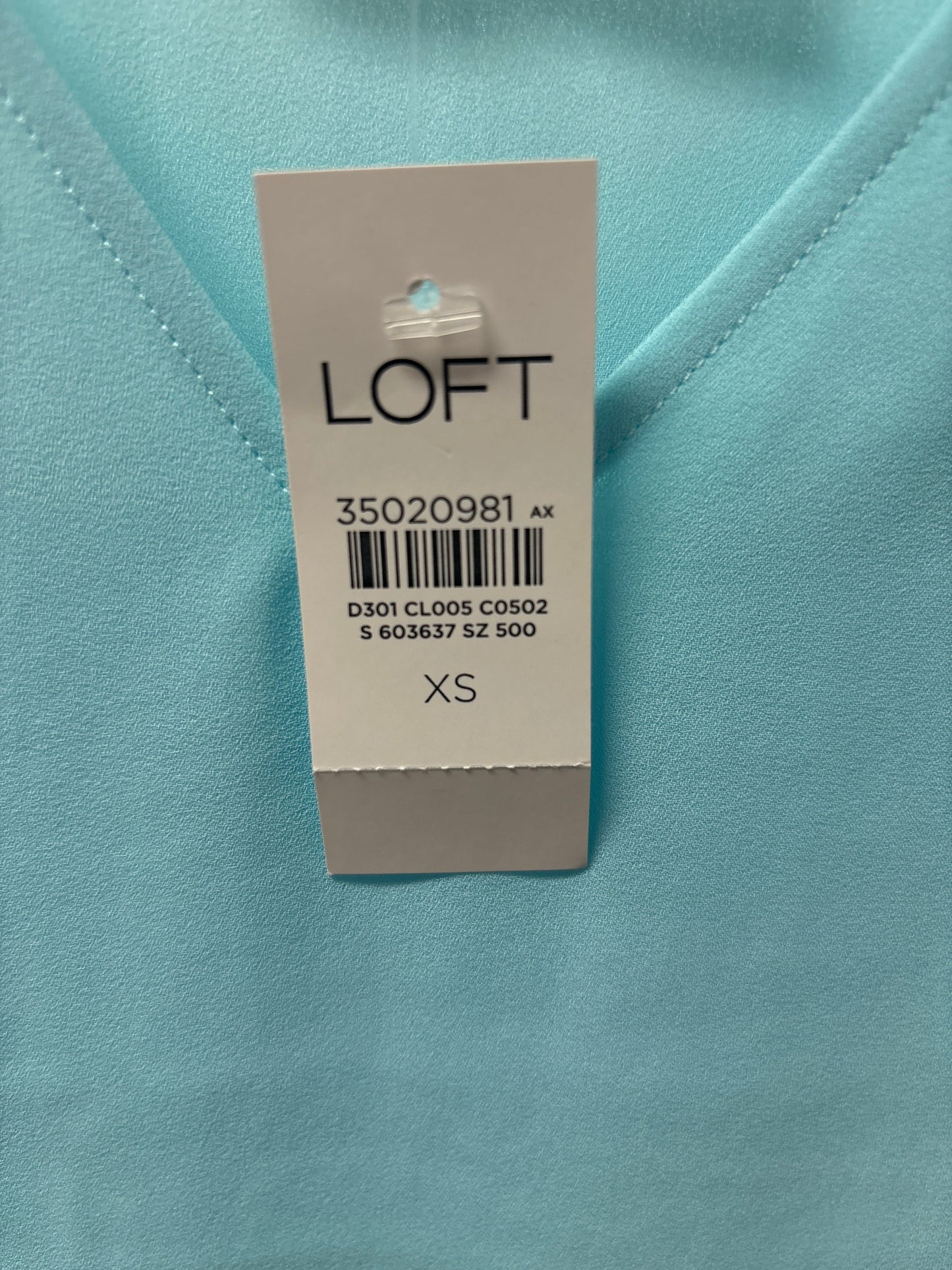 Blue Top Sleeveless Loft, Size Xs