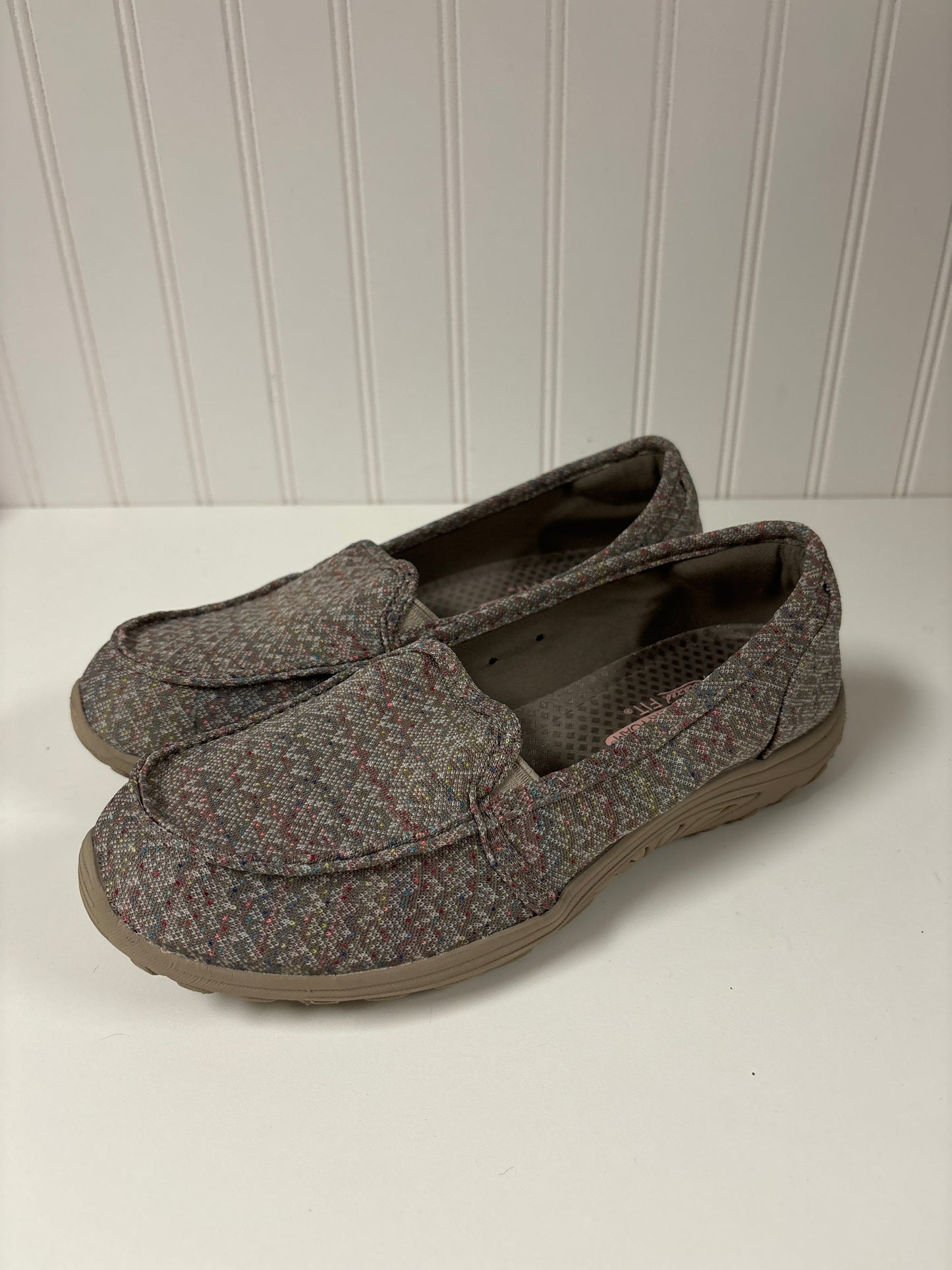 Taupe Shoes Flats Skechers, Size 8