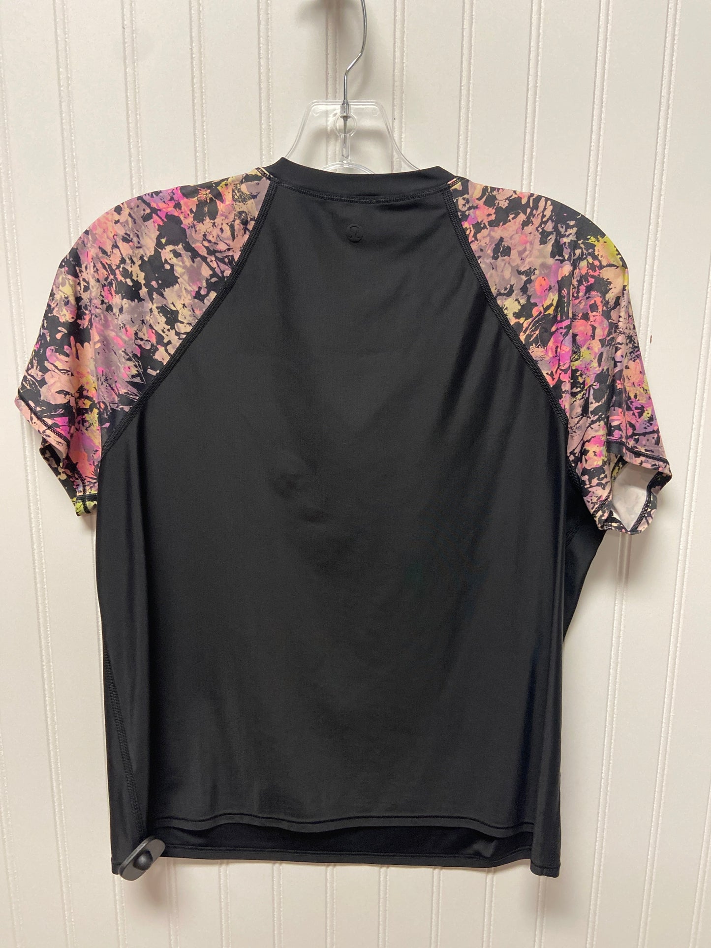 Athletic Top Short Sleeve By Lululemon In Black, Size: 8