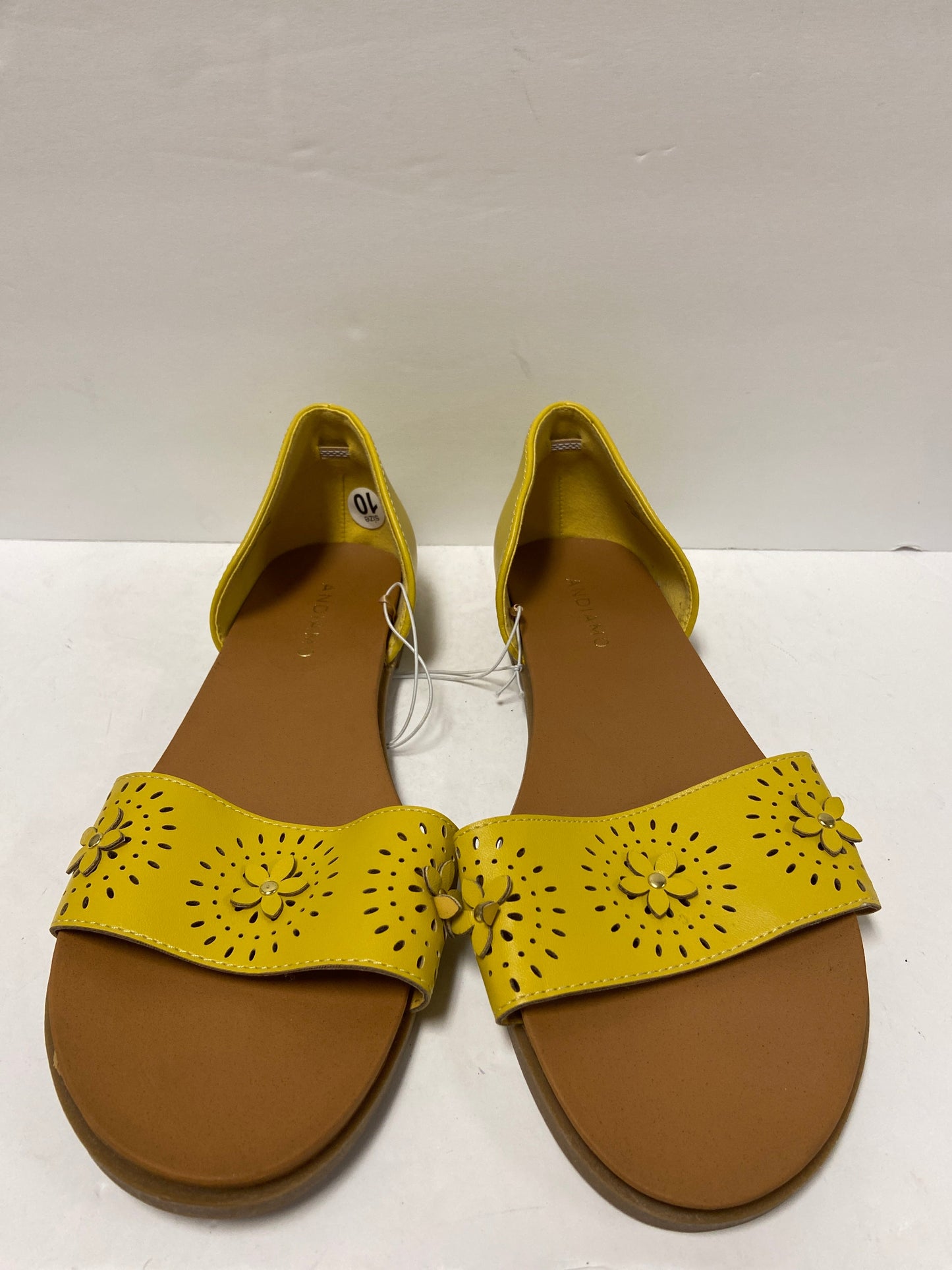 Yellow Sandals Flats Clothes Mentor, Size 10