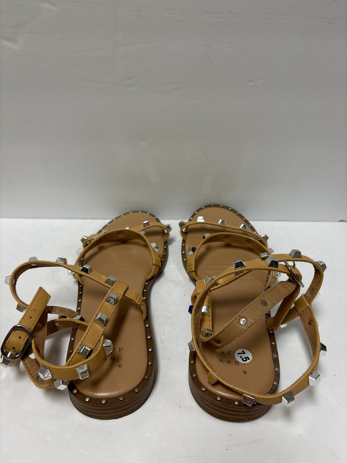 Tan Sandals Flats A New Day, Size 7.5