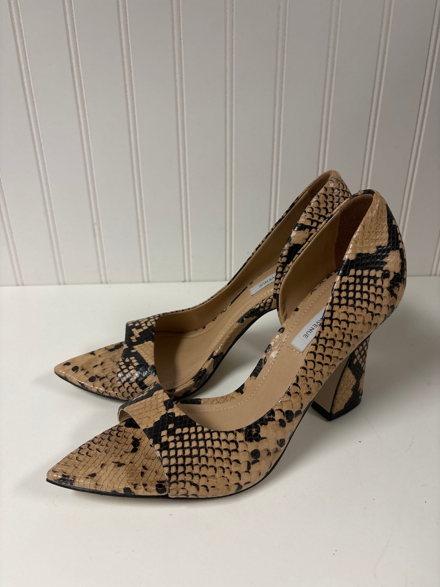 Snakeskin Print Sandals Heels Stiletto Saks Fifth Avenue, Size 9