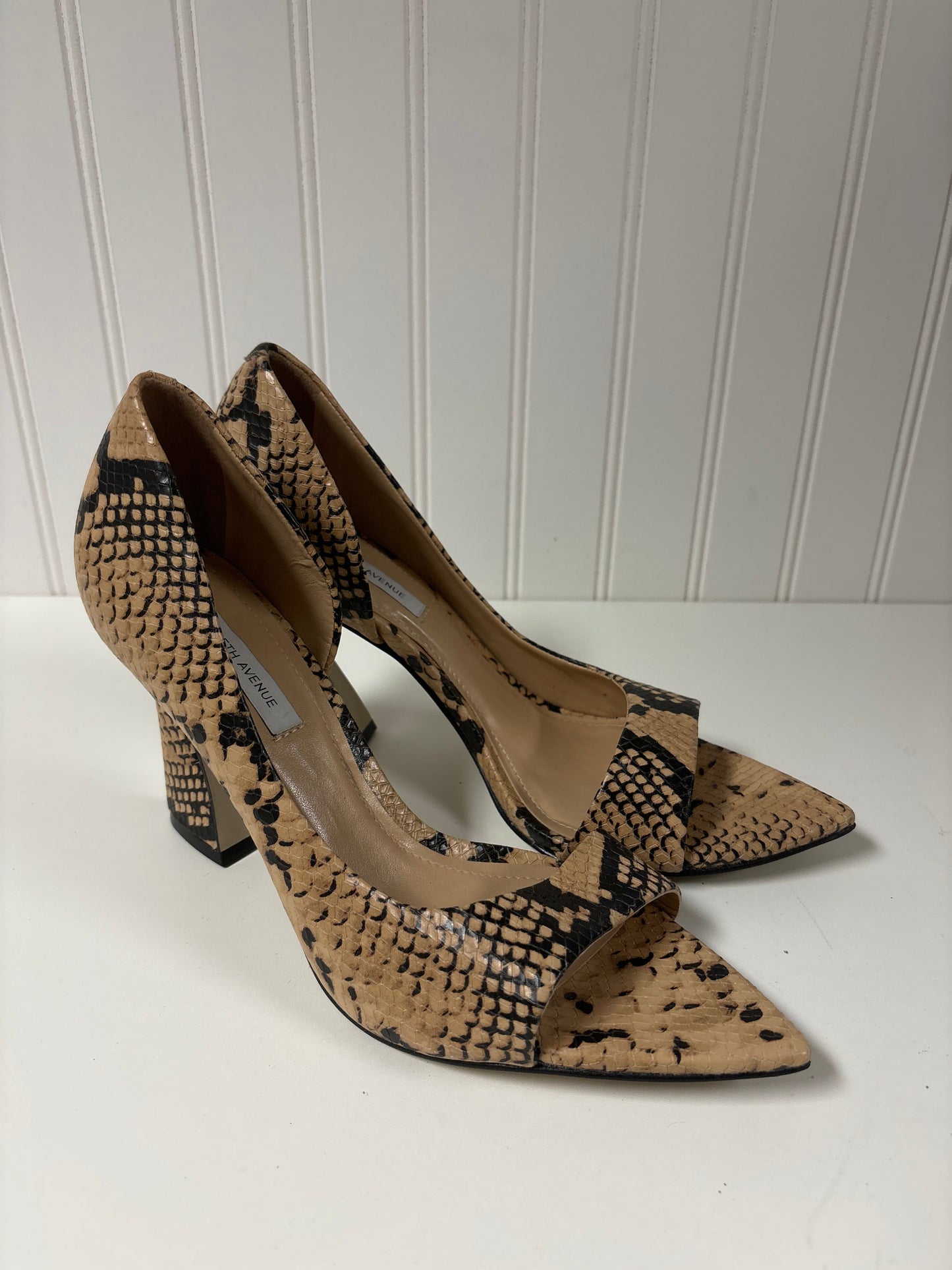 Snakeskin Print Sandals Heels Stiletto Saks Fifth Avenue, Size 9