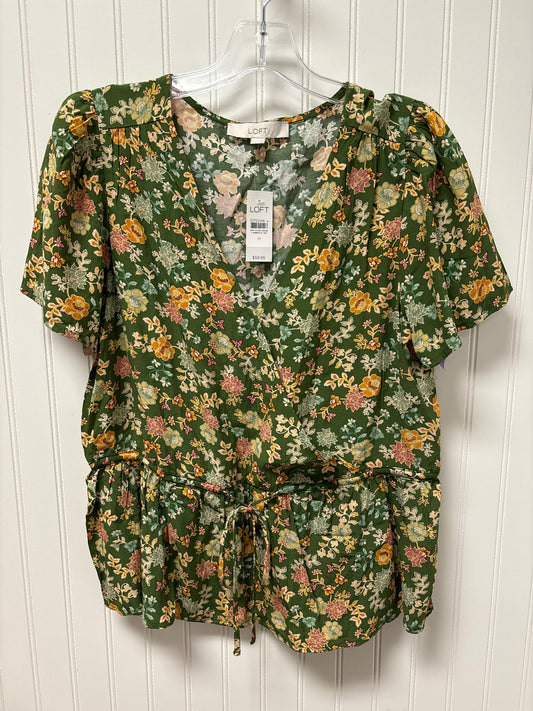 Green Top Short Sleeve Loft, Size M