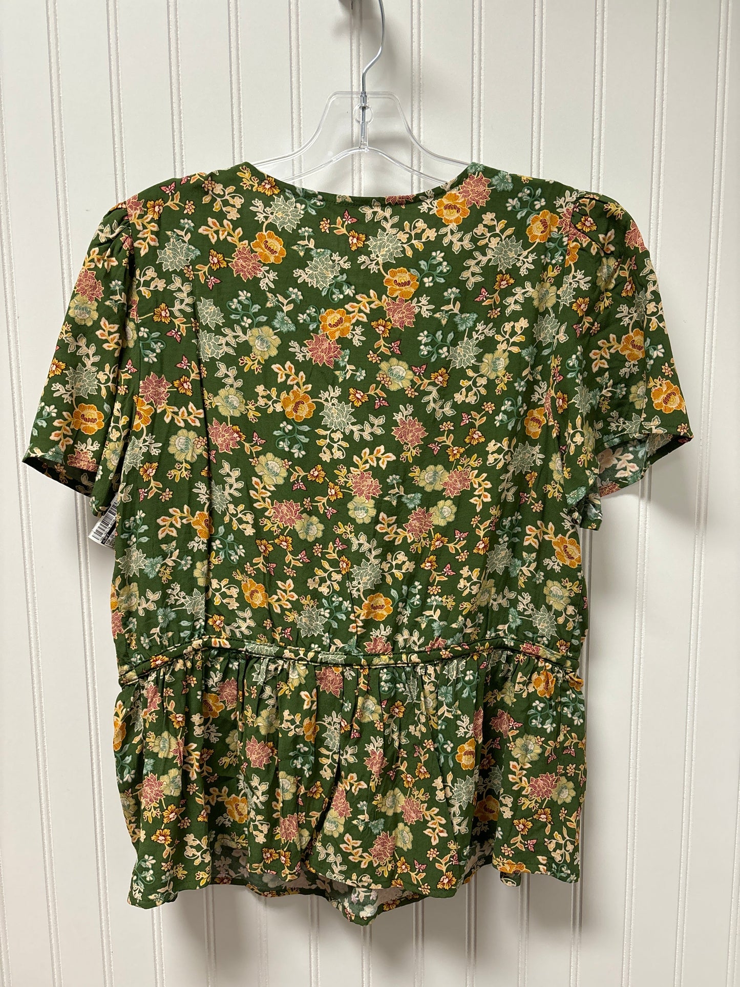 Green Top Short Sleeve Loft, Size M