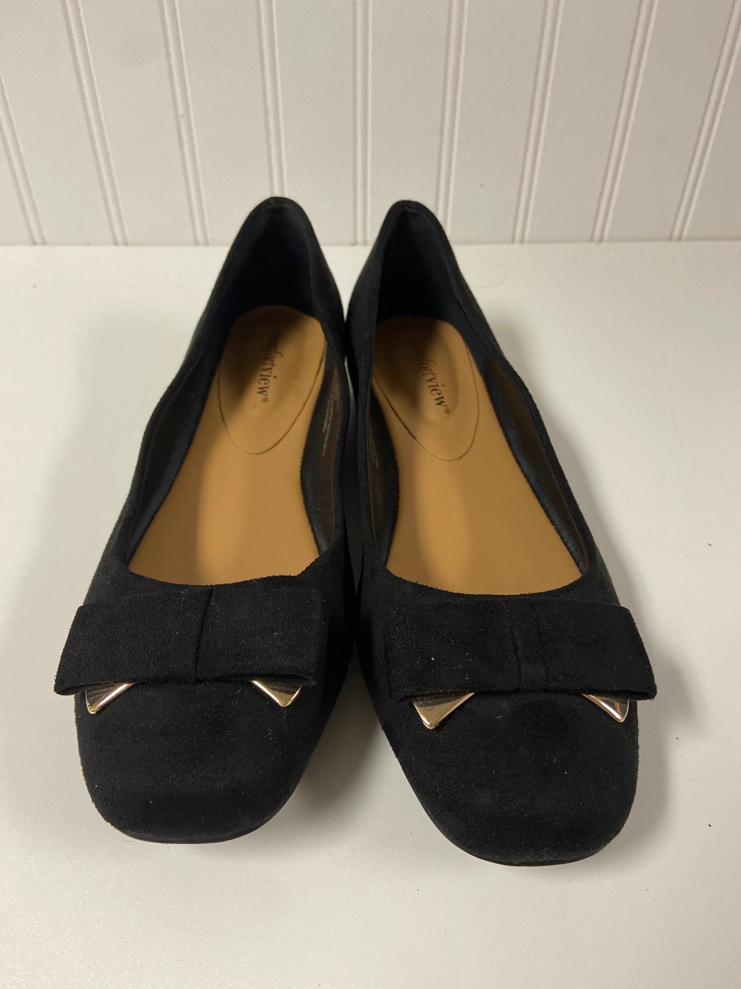 Black Shoes Flats Comfortview, Size 8.5