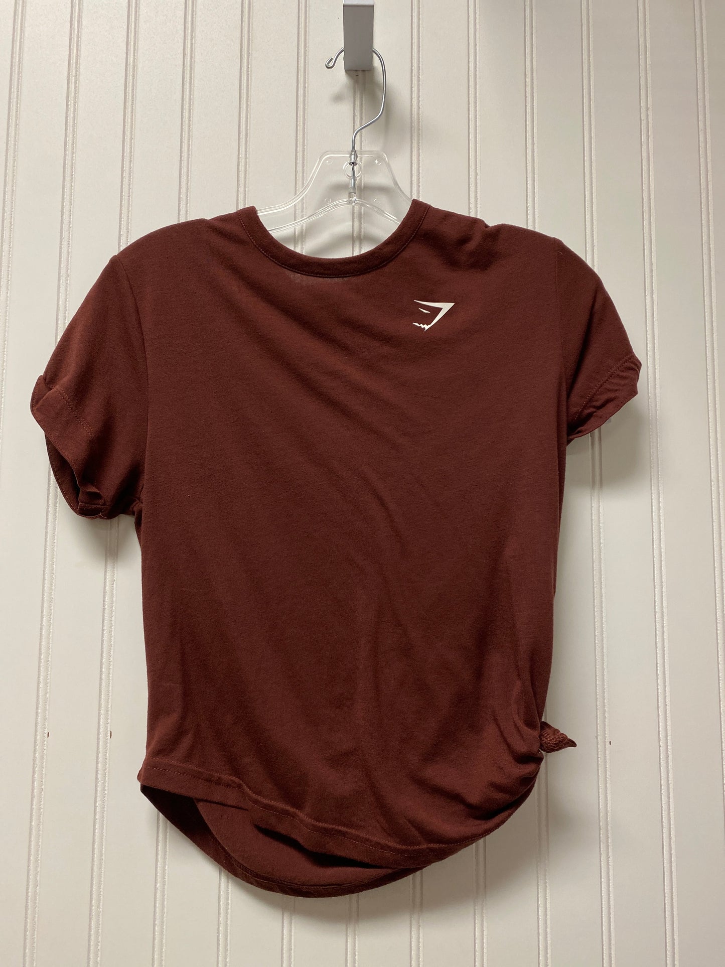 Athletic Top Short Sleeve By Gym Shark In Brown, Size: S