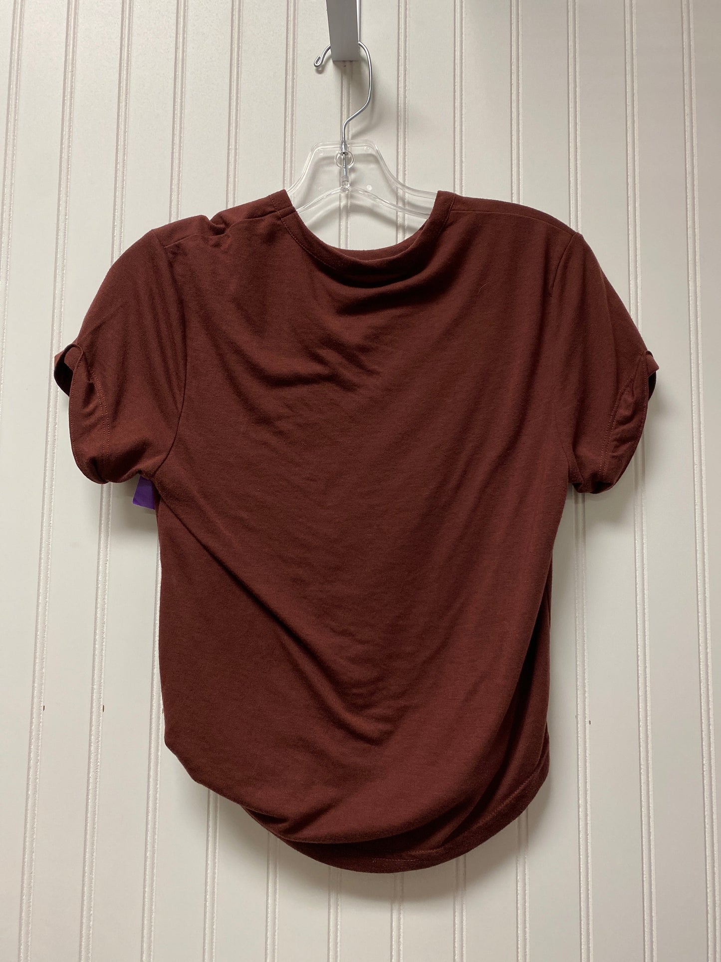 Athletic Top Short Sleeve By Gym Shark In Brown, Size: S