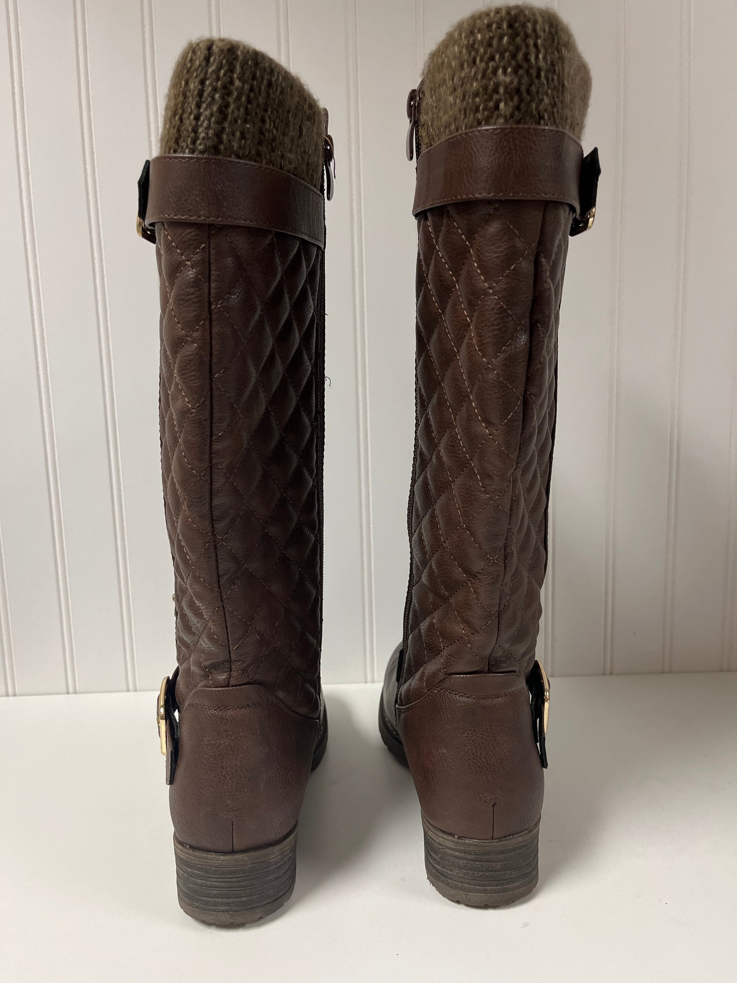 Brown Boots Knee Flats Clothes Mentor, Size 6.5