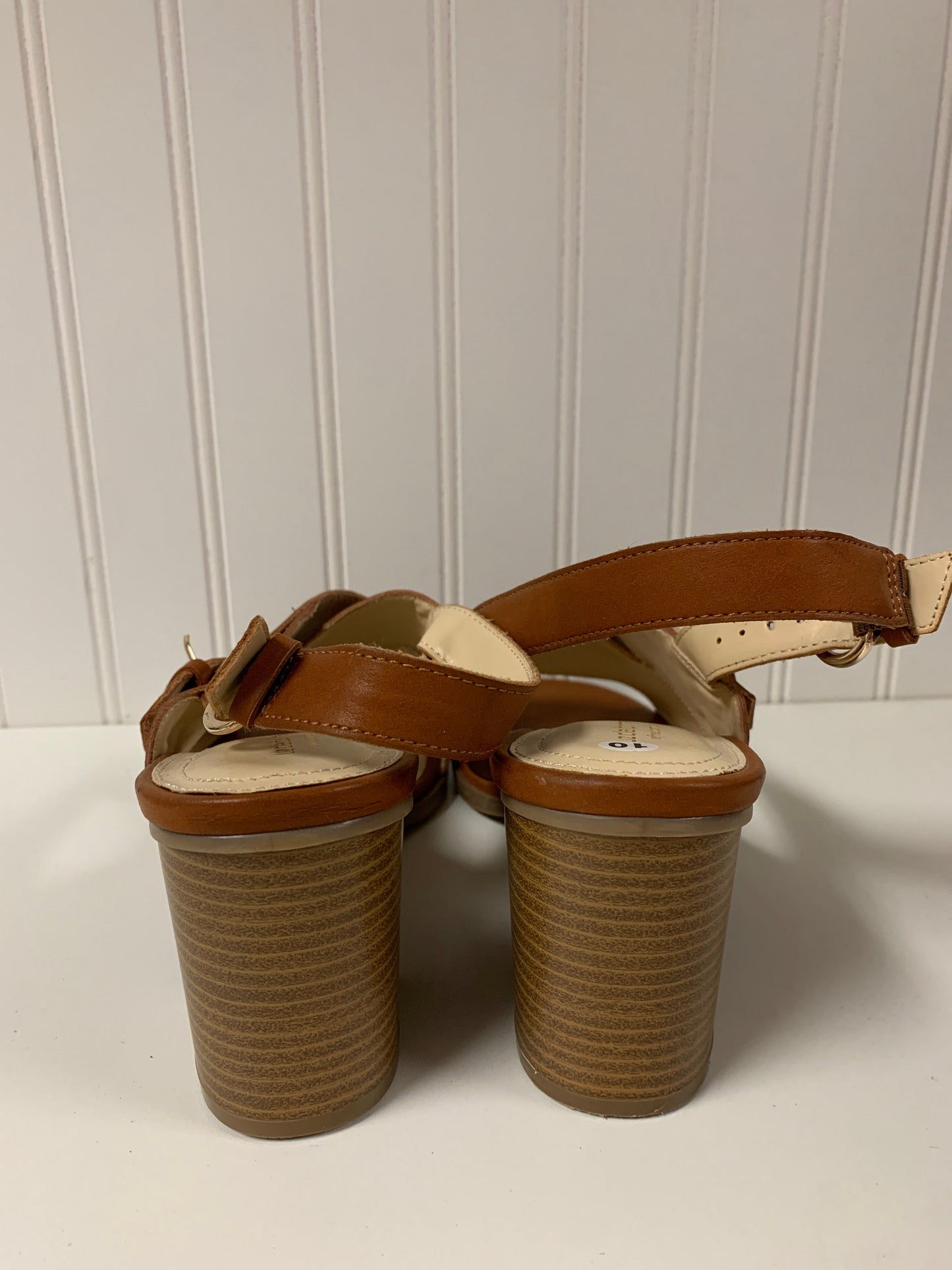 Brown Sandals Heels Block Liz Claiborne, Size 10