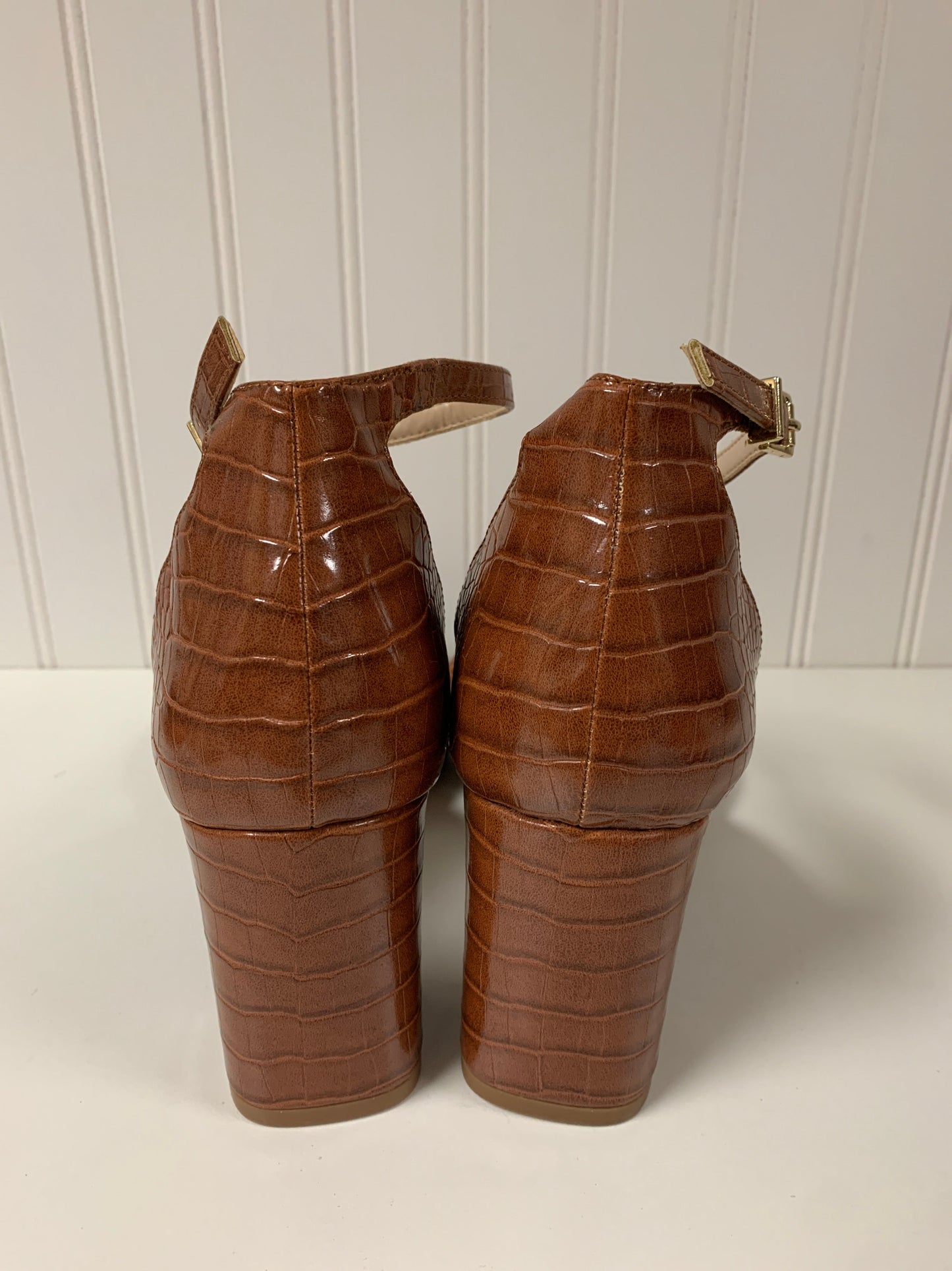Brown Sandals Heels Block Clothes Mentor, Size 11