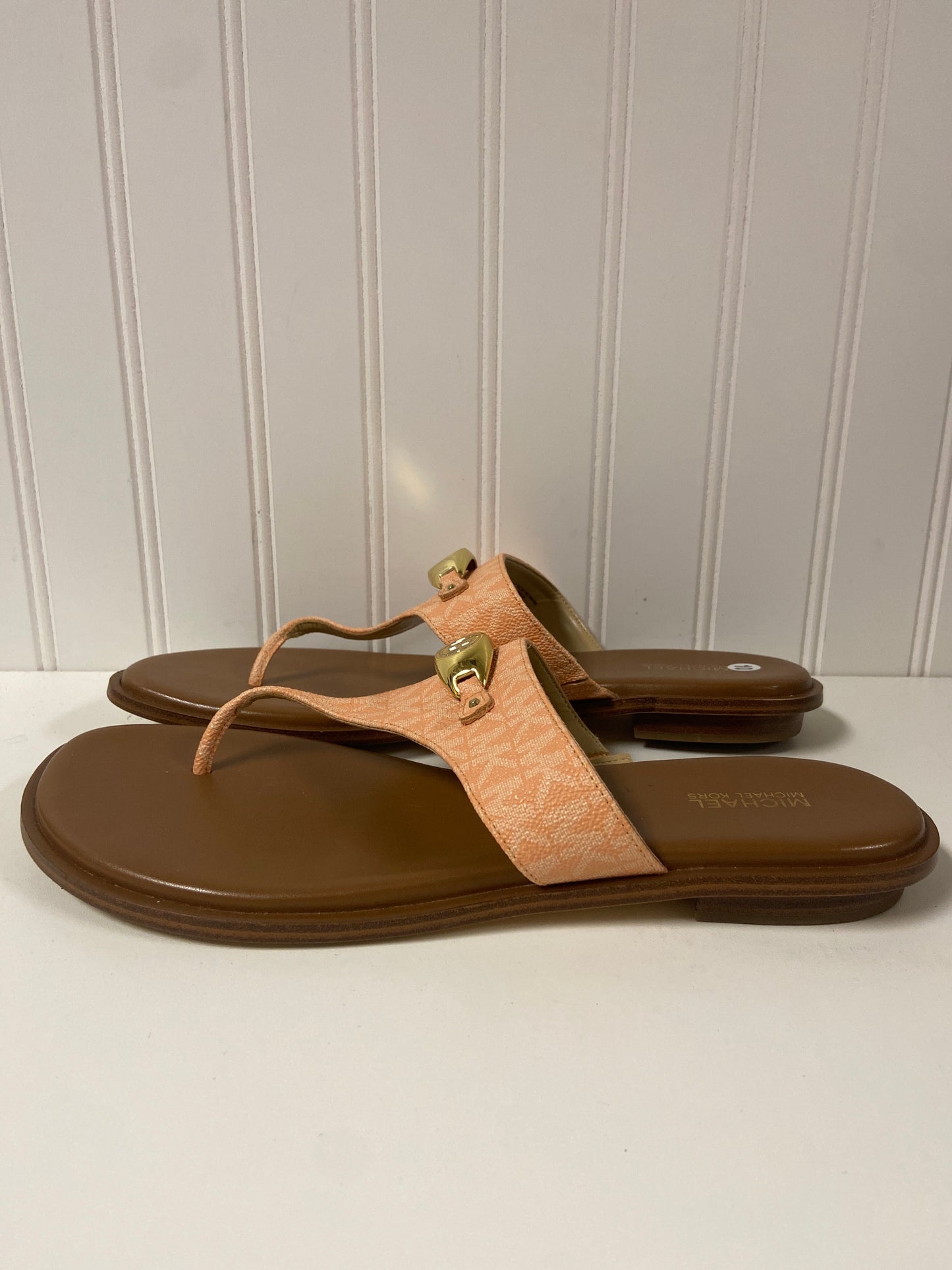 Peach Sandals Flats Michael By Michael Kors, Size 10