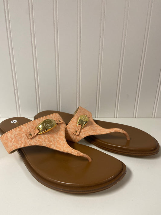 Peach Sandals Flats Michael By Michael Kors, Size 10
