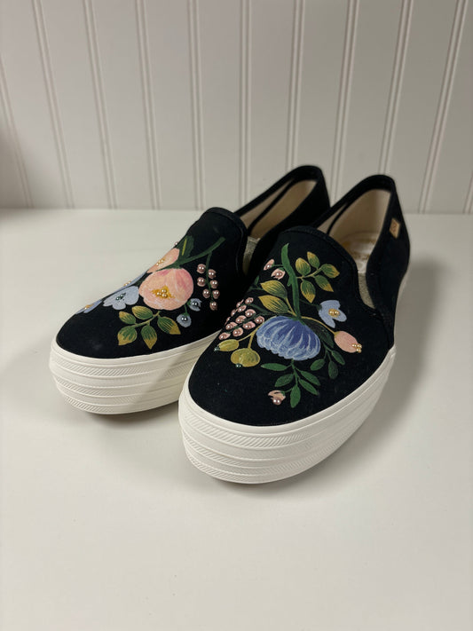 Black Shoes Flats Keds, Size 7.5