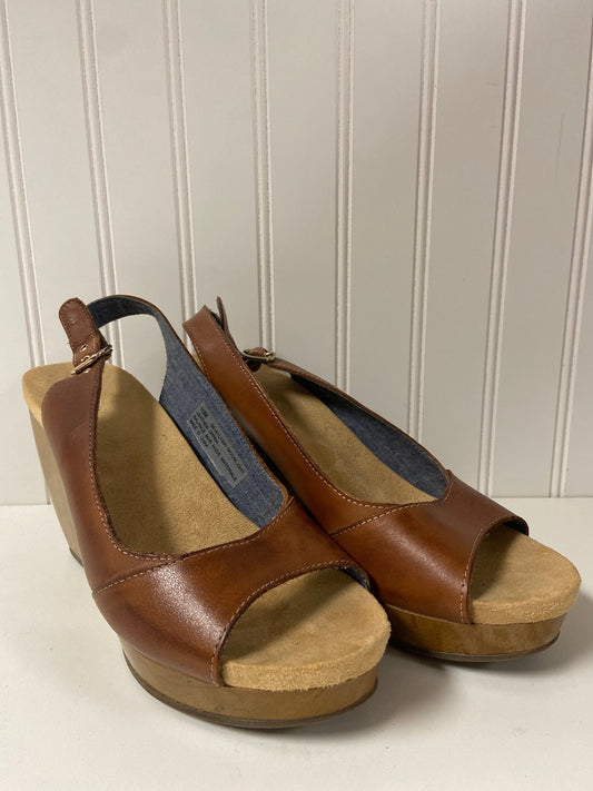 Brown Sandals Heels Wedge Dr Scholls, Size 10