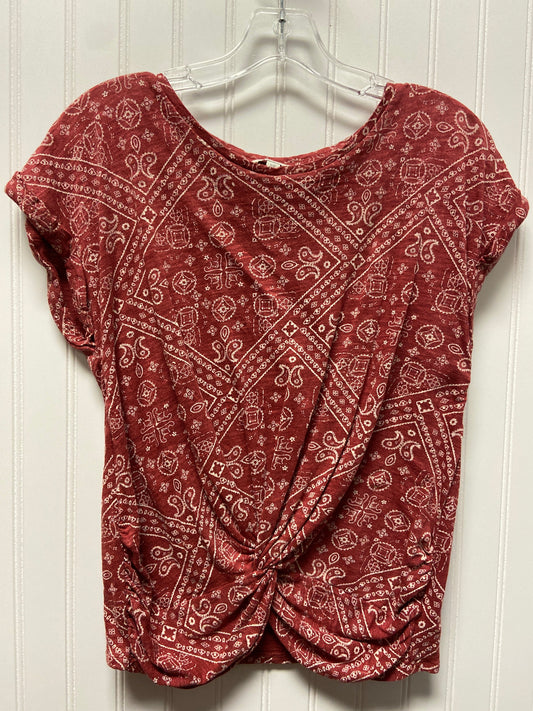 Top Short Sleeve By Lucky Brand In Red, Size: S