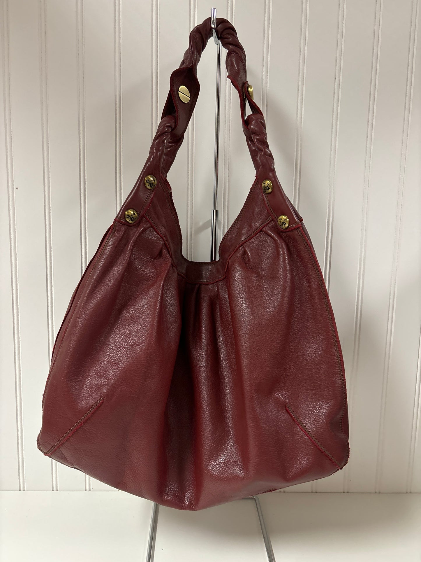 Handbag Leather By Lucky Brand, Size: Large