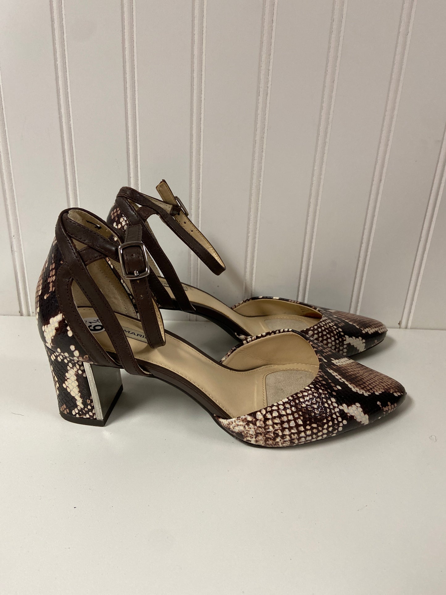 Shoes Heels Block By Alex Marie In Snakeskin Print, Size: 6.5