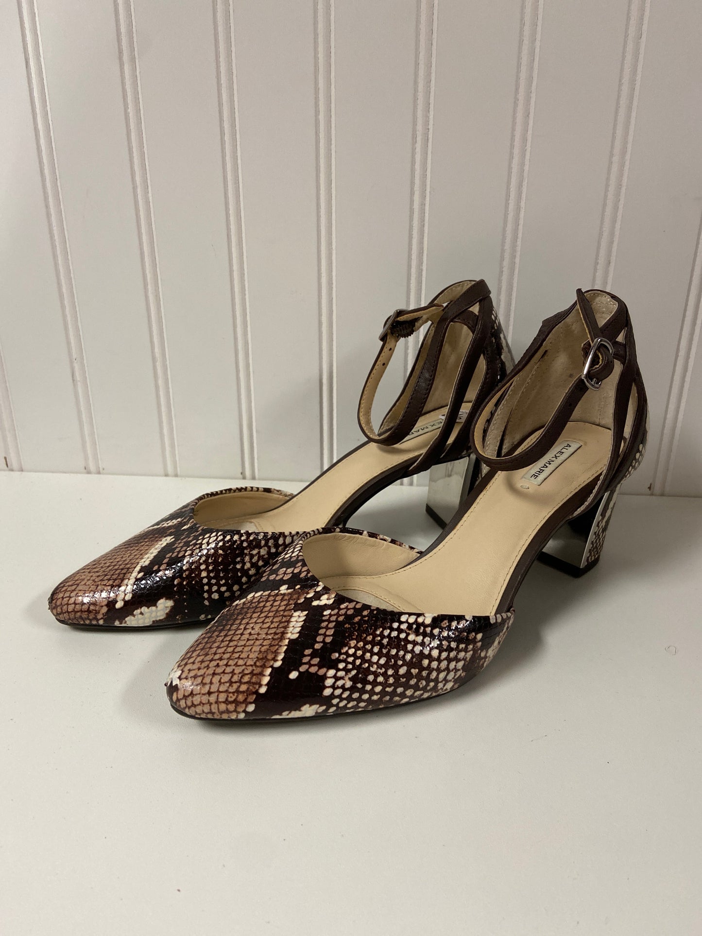 Shoes Heels Block By Alex Marie In Snakeskin Print, Size: 6.5