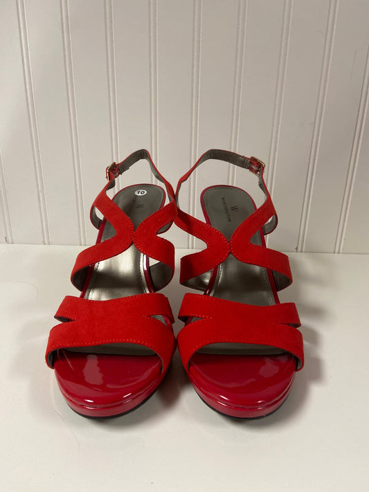 Sandals Heels Stiletto By Worthington In Red, Size: 10