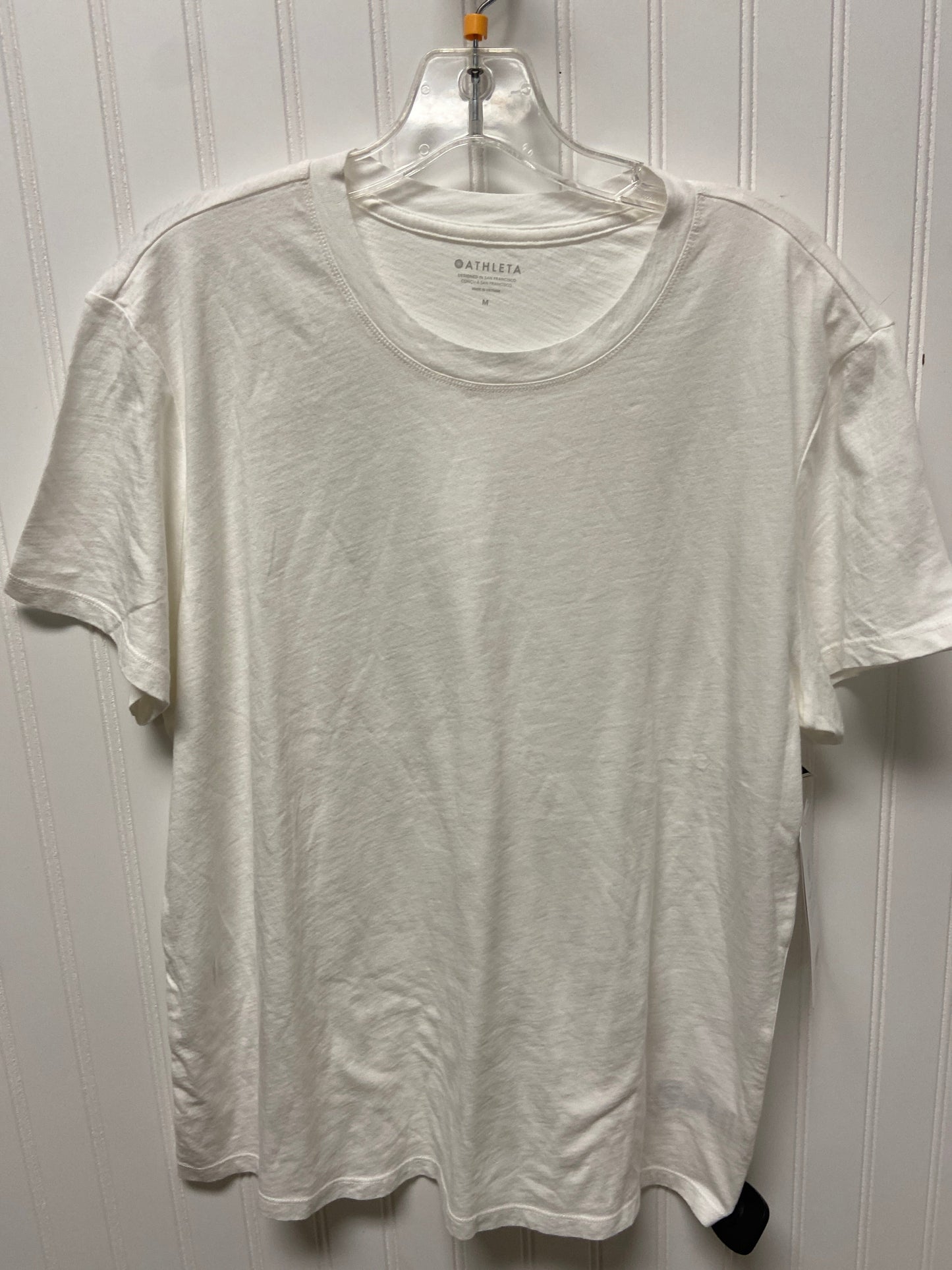 Athletic Top Short Sleeve By Athleta In White, Size: M