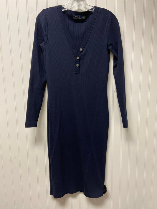 Dress Casual Maxi By Polo Ralph Lauren In Navy, Size: Xs