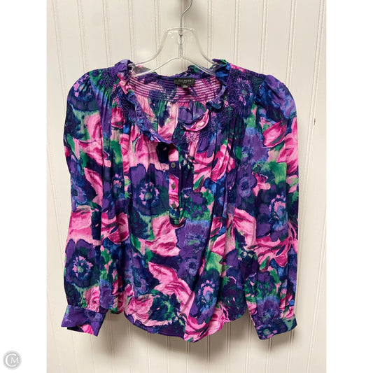 Top Long Sleeve By Talbots In Blue & Purple, Size: Mp