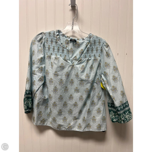 Top Long Sleeve By Talbots In Blue & Green, Size: Mp