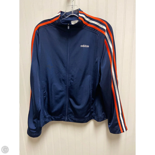 Athletic Jacket By Adidas In Navy, Size: L