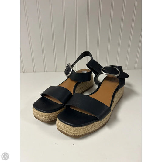 Sandals Heels Platform By Ana In Black & Tan, Size: 8.5