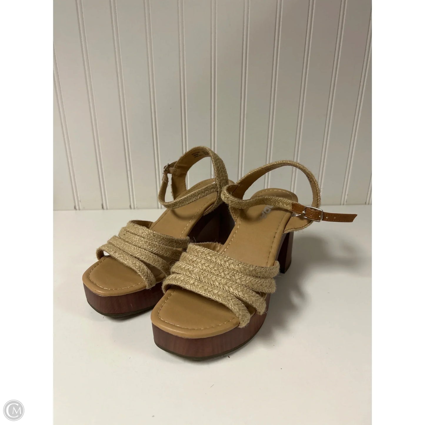 Sandals Heels Block By Soda In Tan, Size: 8.5