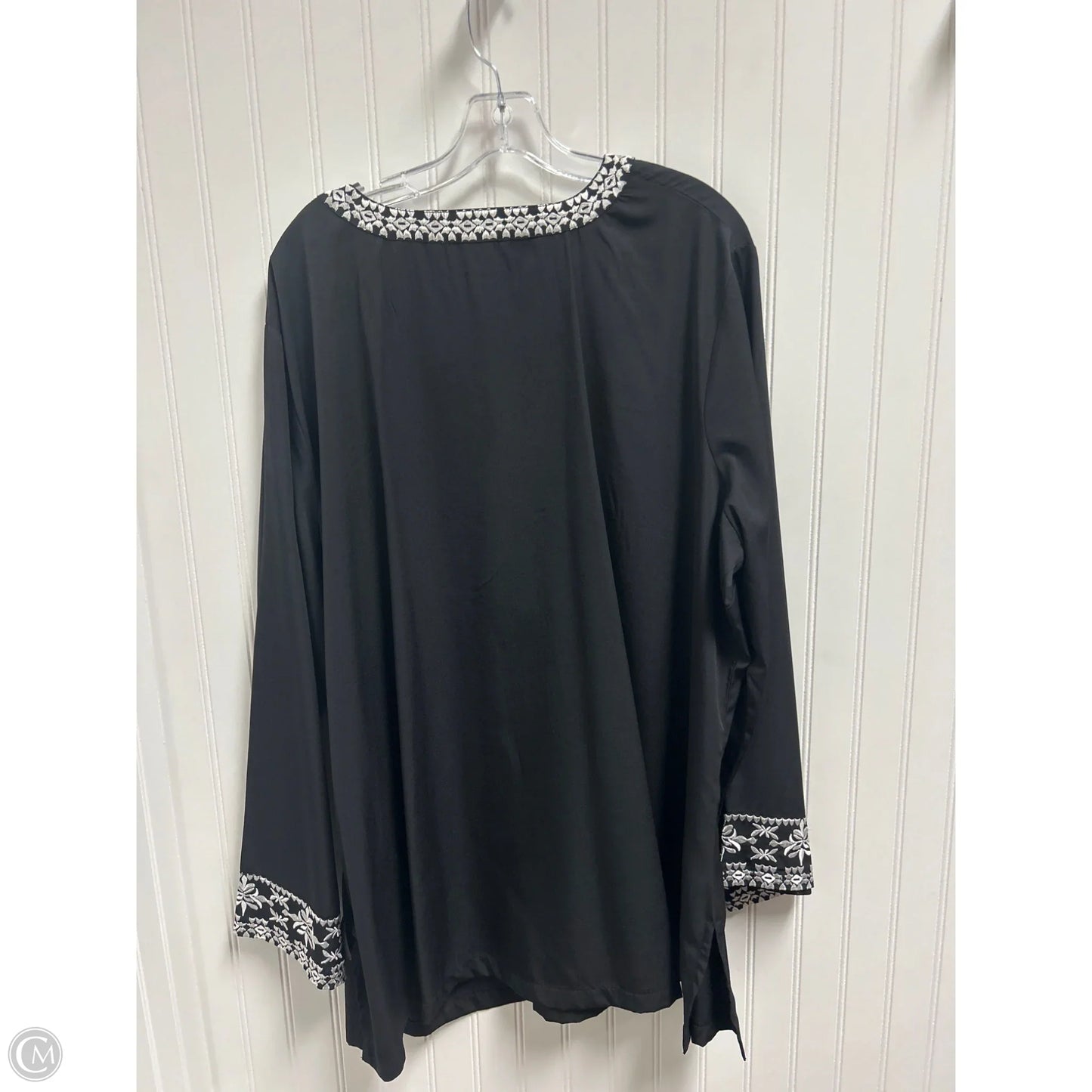 Top Long Sleeve By Romans In Black & White, Size: 4x