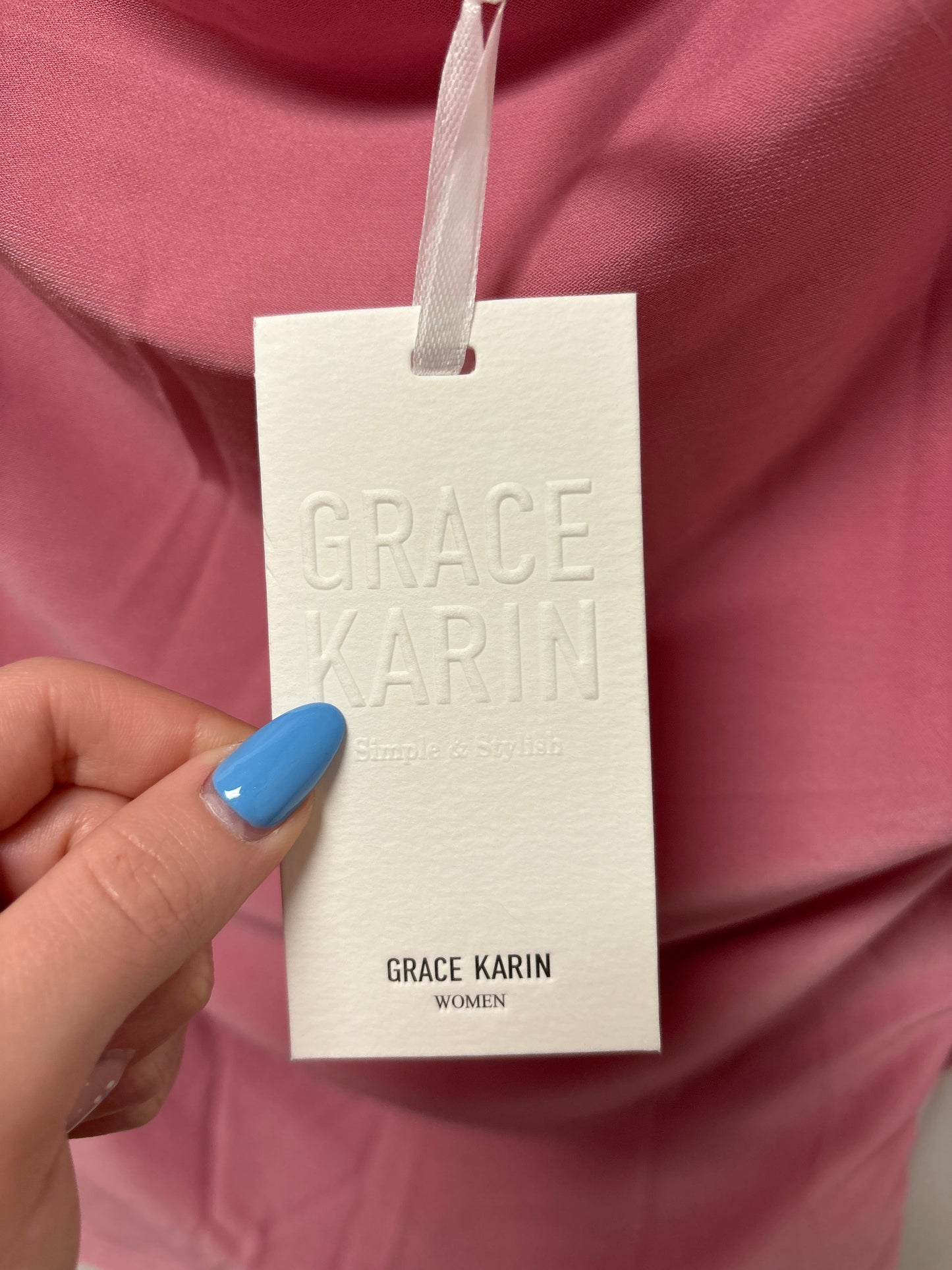 Pink Top Short Sleeve Grace Karin, Size M
