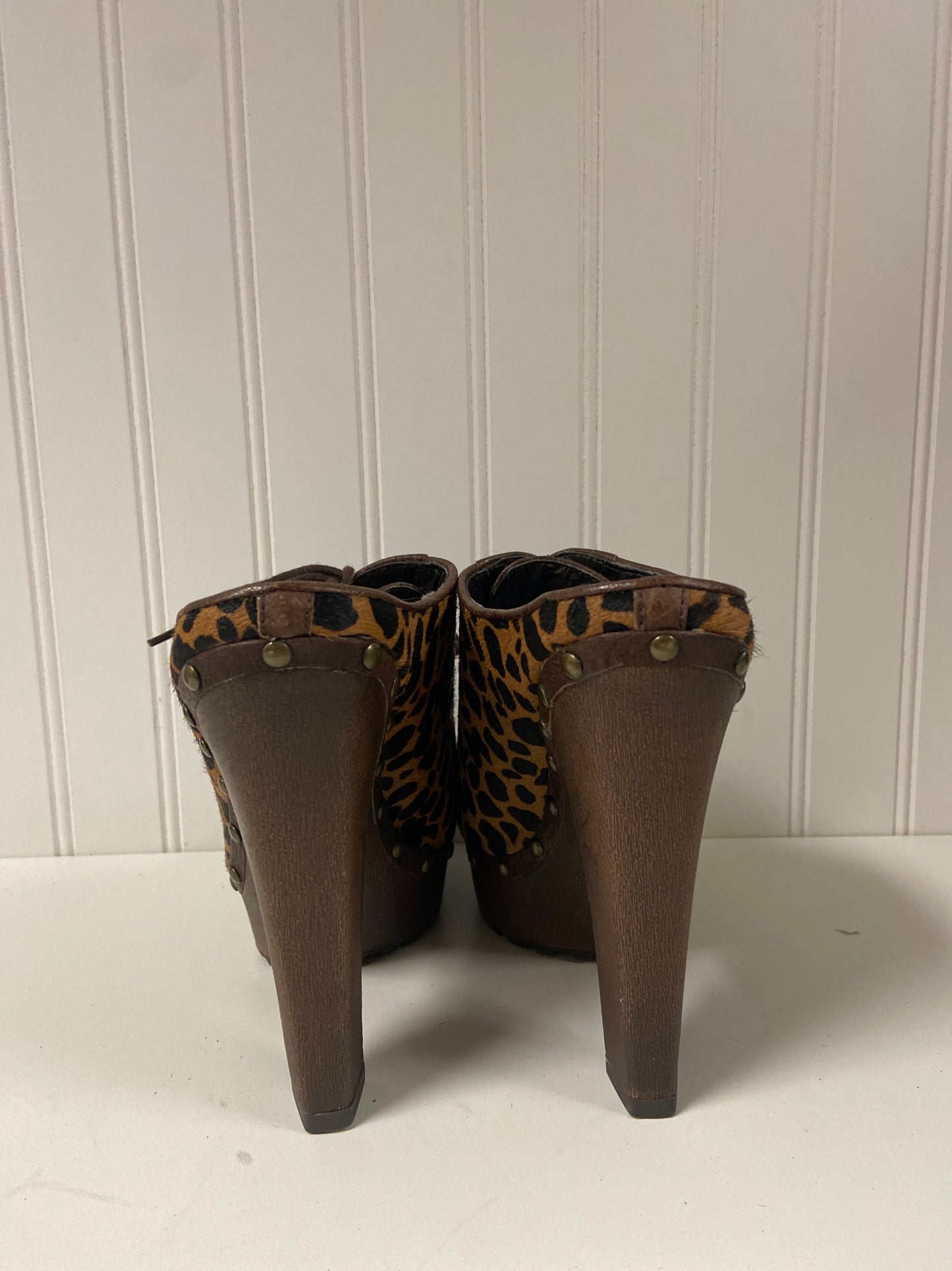 Animal Print Boots Ankle Heels Sam Edelman, Size 9