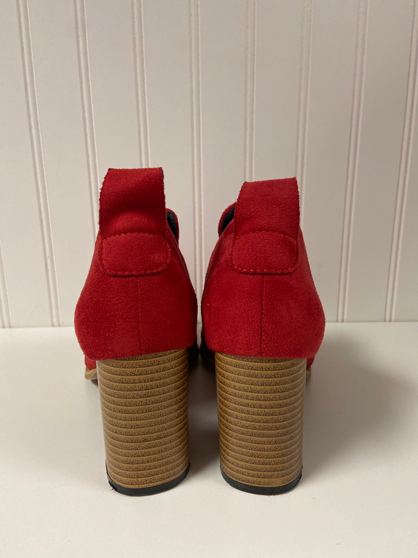 Red Boots Ankle Heels Clothes Mentor, Size 9