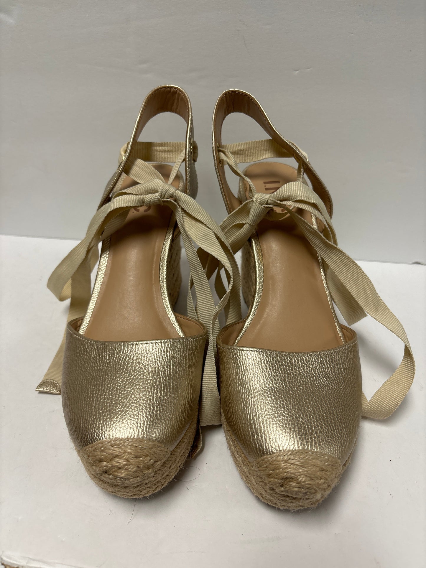 Gold Shoes Heels Wedge Inc, Size 7.5