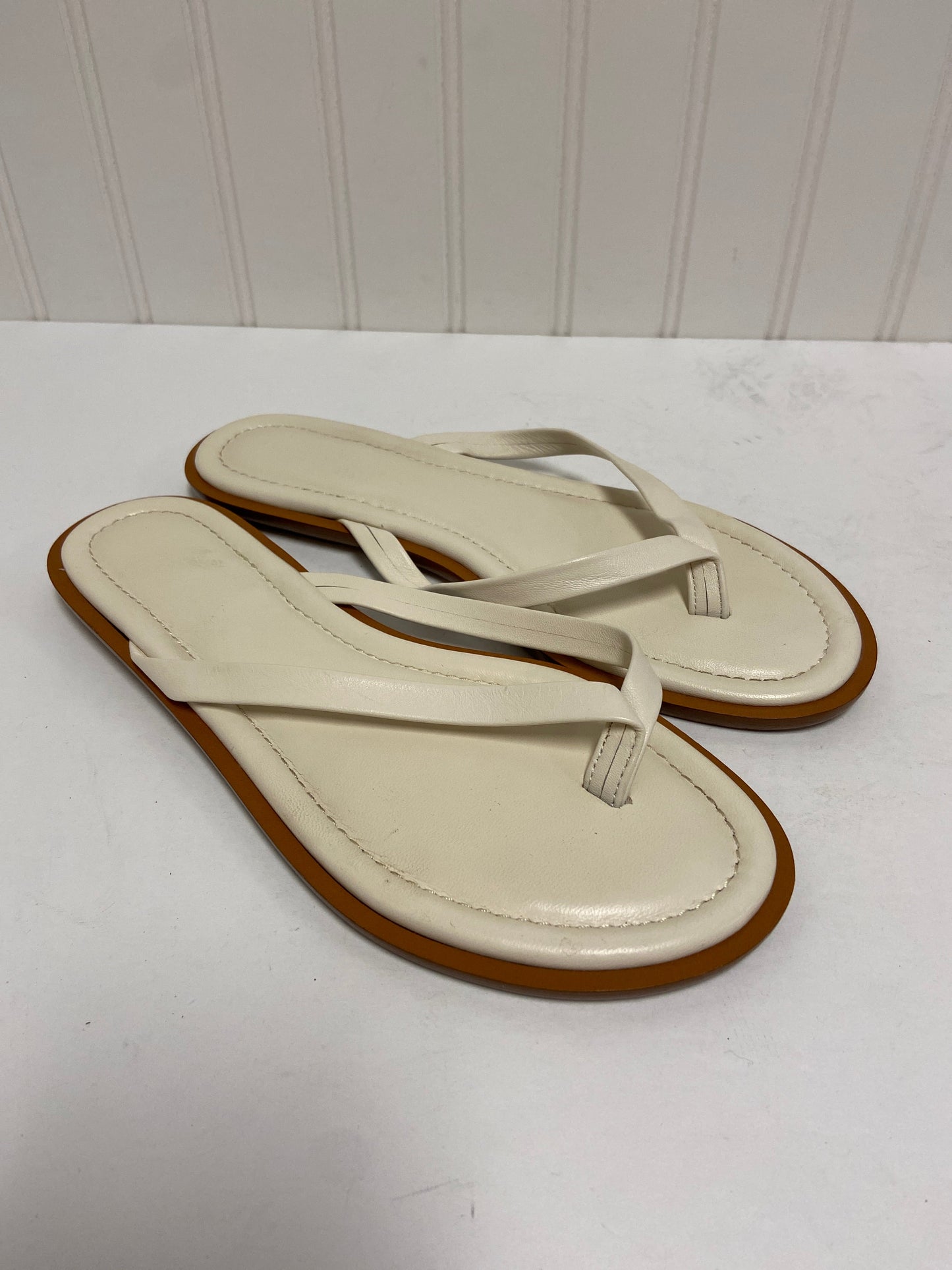 Cream Sandals Flip Flops J. Crew, Size 7