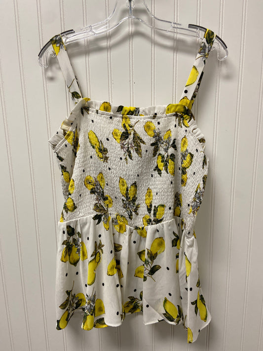 White & Yellow Top Sleeveless City Chic, Size 1x