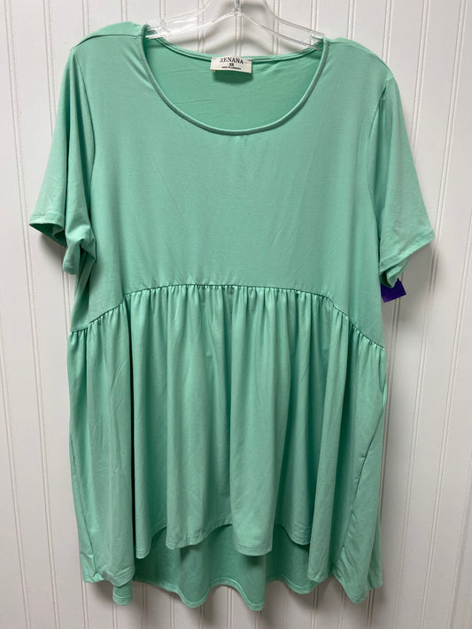 Green Tunic Short Sleeve Zenana Outfitters, Size 2x