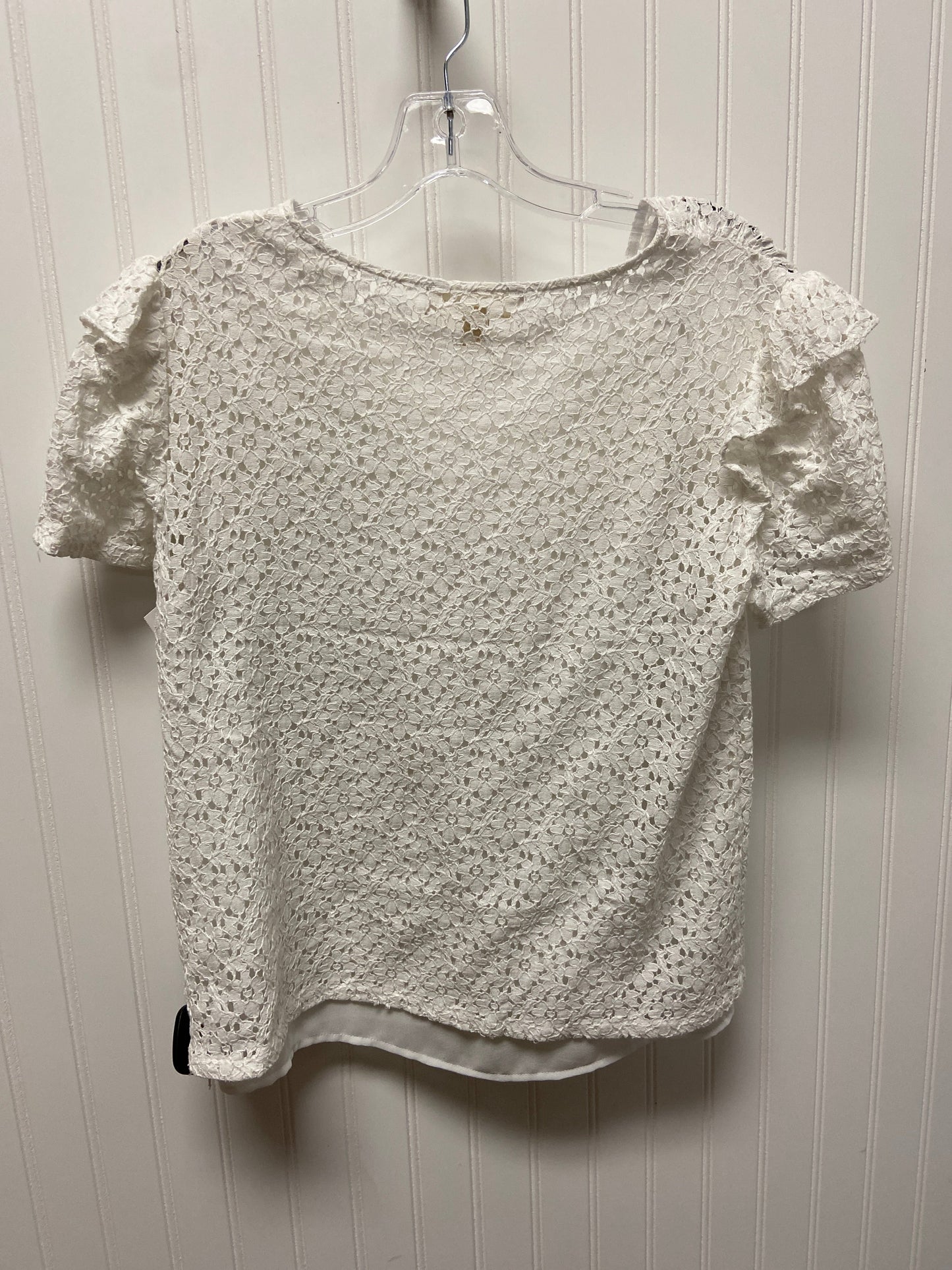 White Top Short Sleeve Designer Michael Kors, Size M