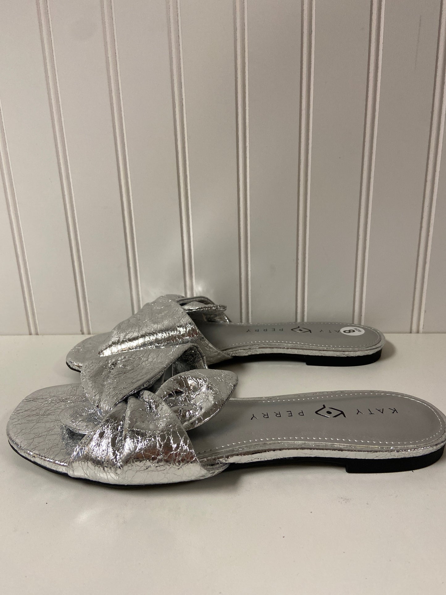 Silver Shoes Flats Clothes Mentor, Size 8