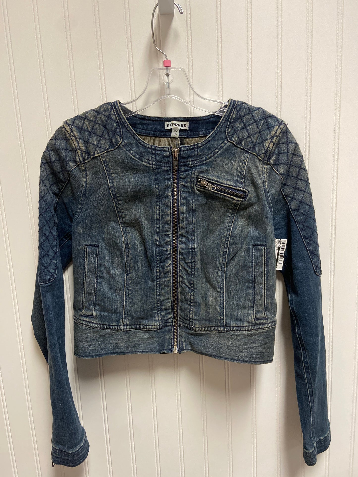 Jacket Denim By Express In Blue Denim, Size: S