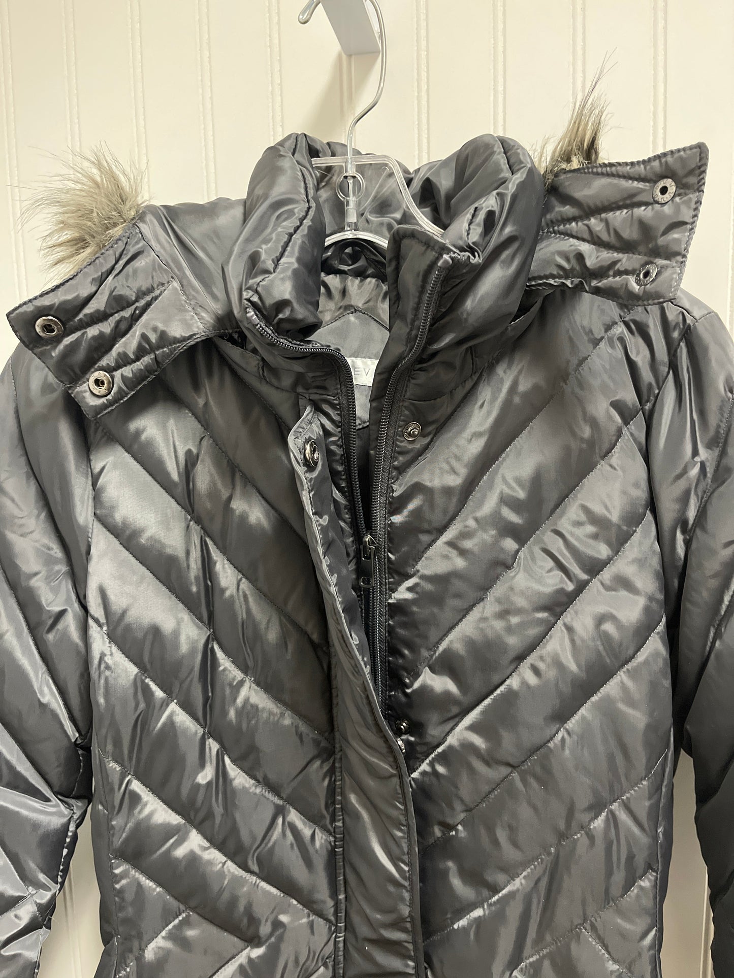 Coat Parka By Larry Levine In Grey, Size: S